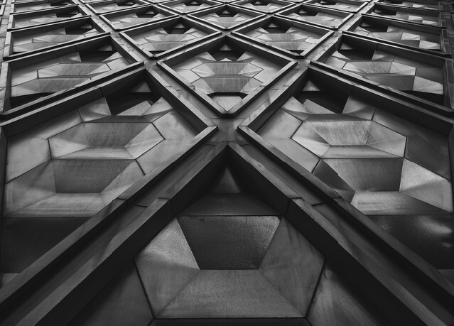 Full bleed background of a geometric architectural pattern